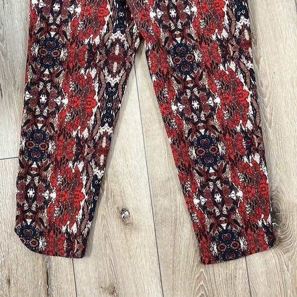 Anthropologie Cartonnier Letna Jogger Pants Red Patterned - Picture 12 of 14